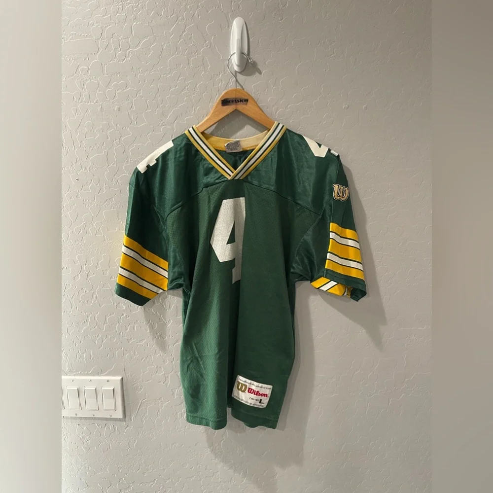 Vintage‎ Wilson Green Bay Packers Brett Farve Jersey Youth Large